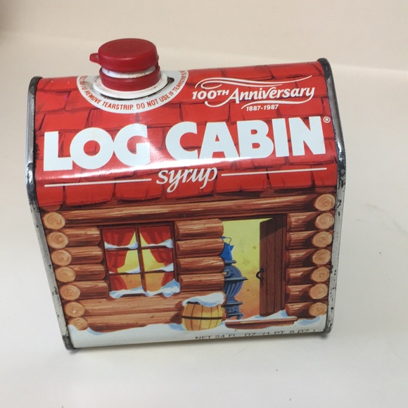 Vintage Log Cabin Syrup Metal Can - Picture 1 of 5